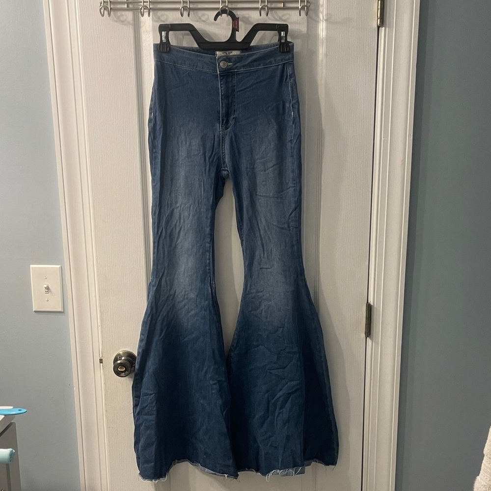 Free people High-Rise Dark Blue Flare Jeans for Women